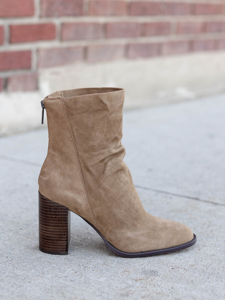 suede chunky bootie