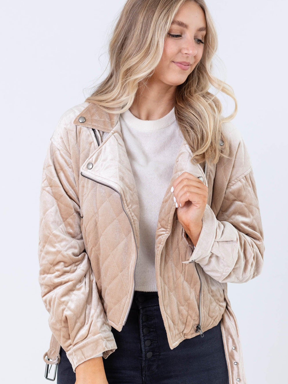 quilted moto jacket