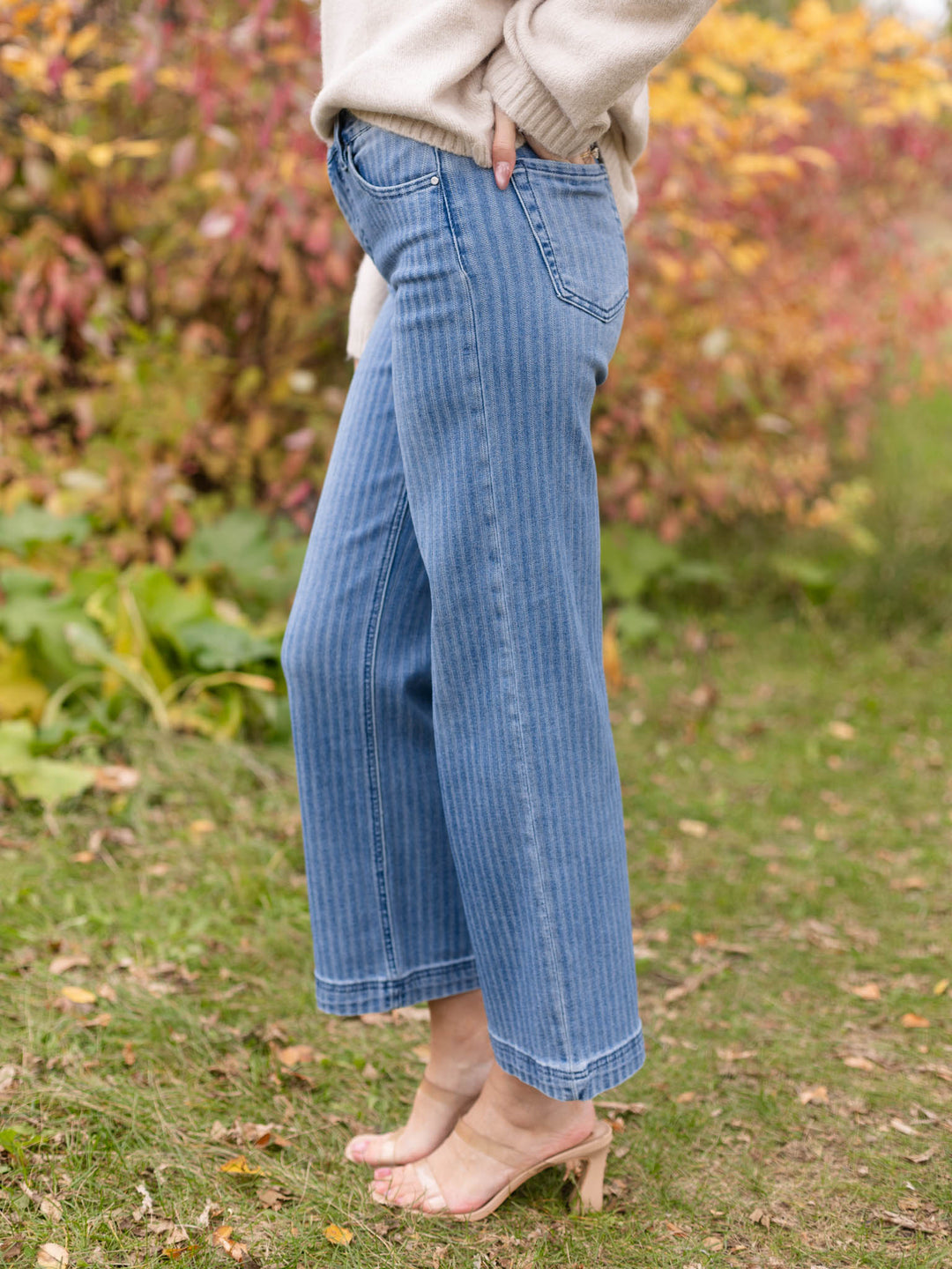 textured straight jean