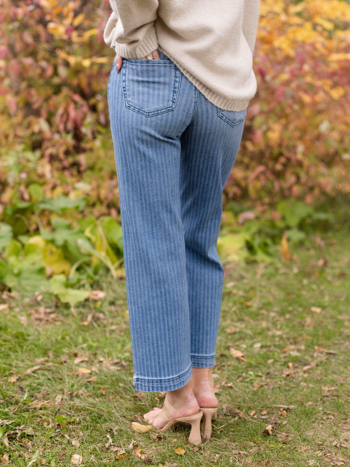 textured straight jean
