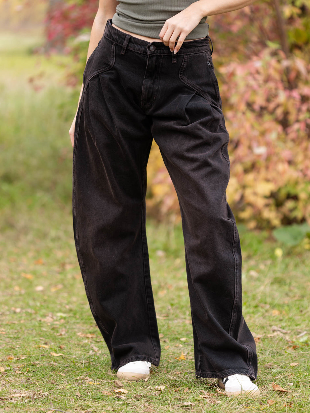 Free People Golden Hour Low Rise Trouser - Espresso