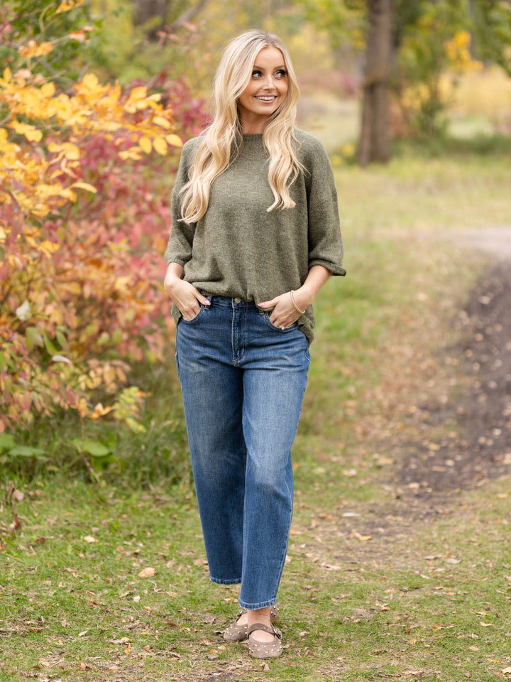 MICA Biscay Blue High Rise Loose Fit Tapered Ankle