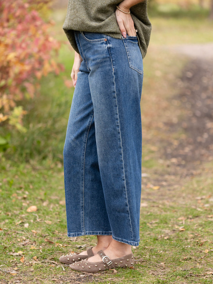 MICA Biscay Blue High Rise Loose Fit Tapered Ankle