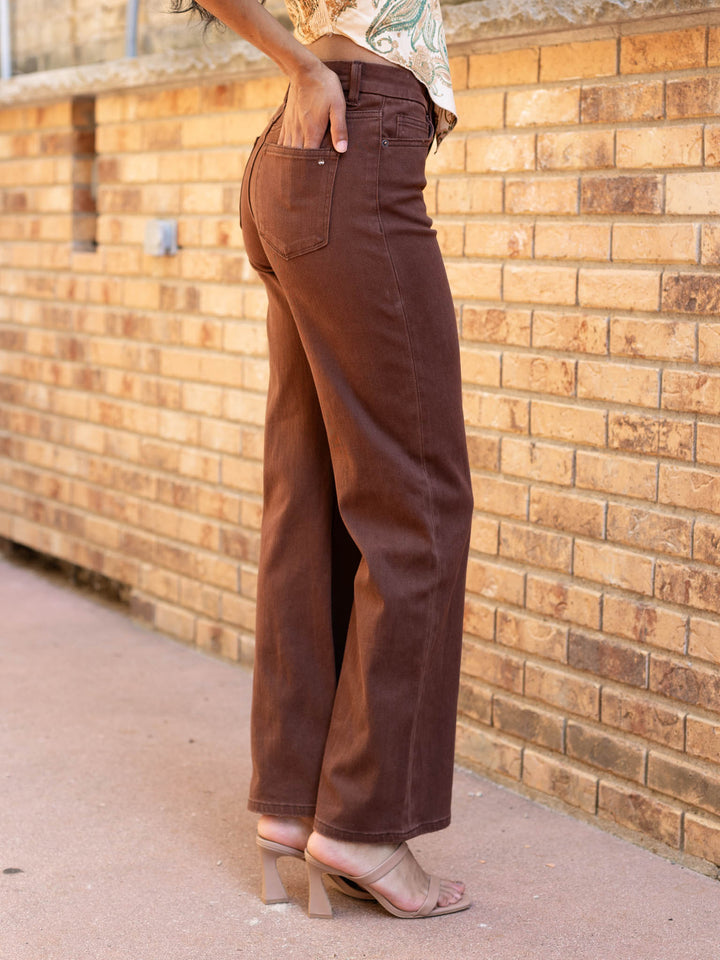 brown wide leg pants