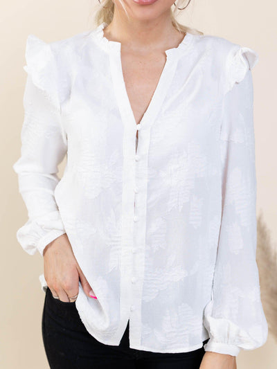 vneck button front blouse