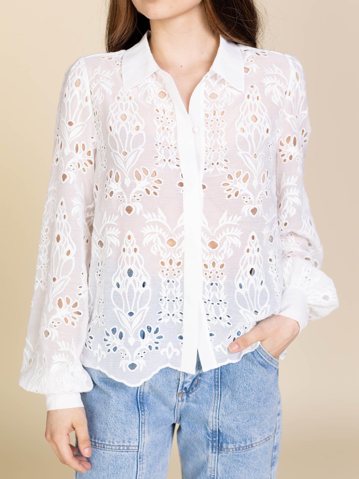 button front blouse