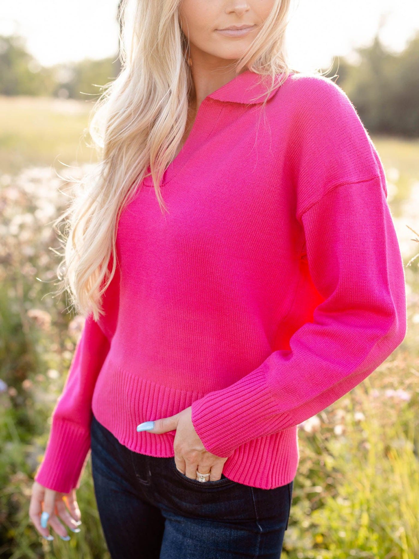 pink sweater