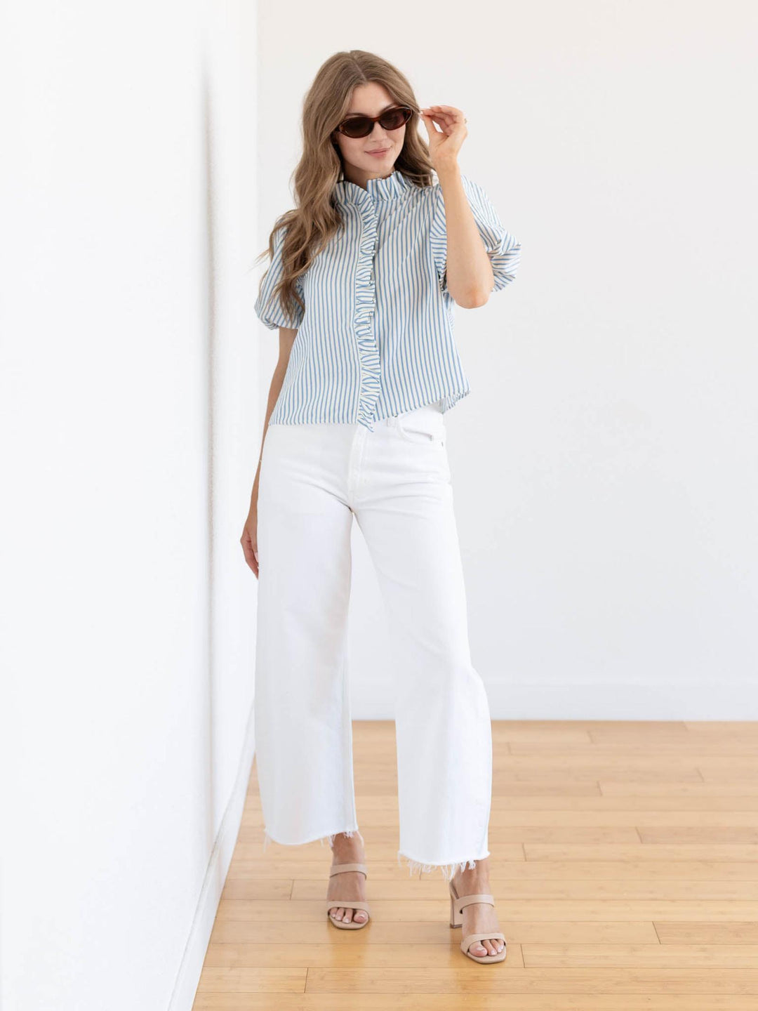 fray hem white denim
