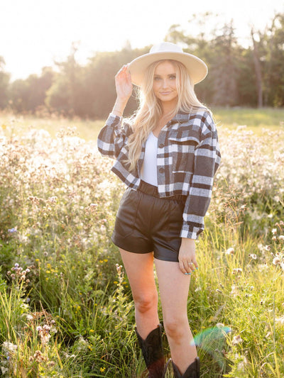 fleece plaid jacket