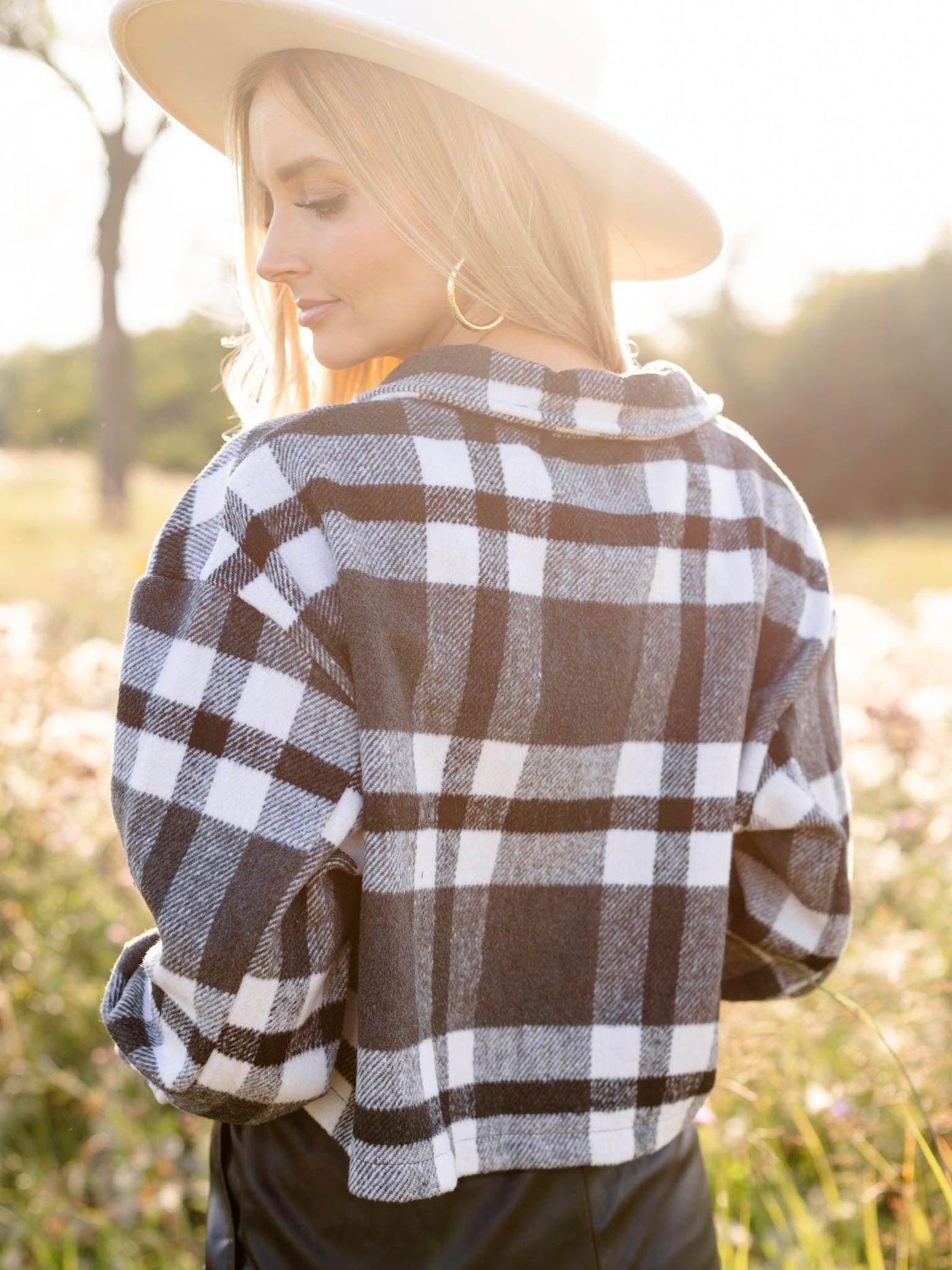boxy cropped shacket