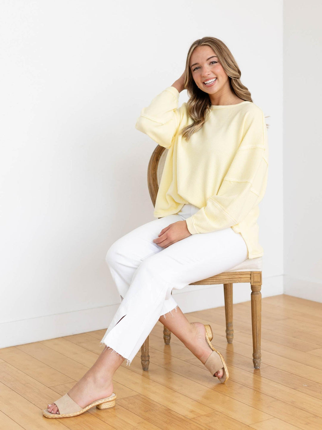 oversized exposed seam sweatshirt