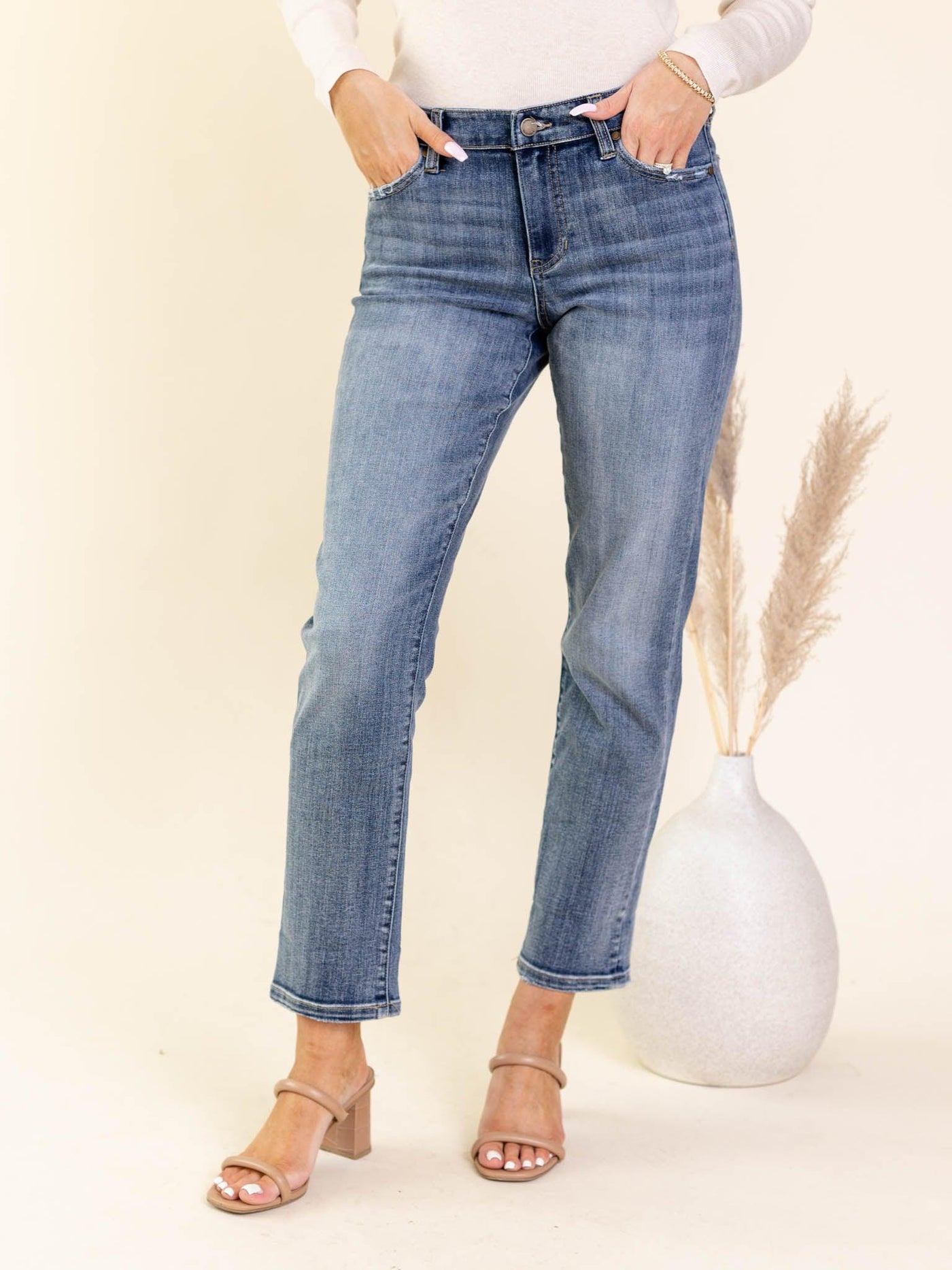 slim straight denim