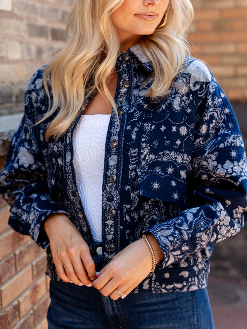 bandana printed structured layering piece