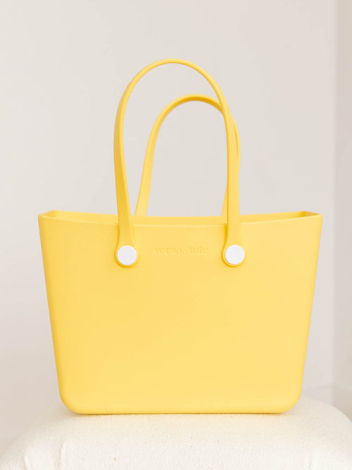 rubber waterproof yellow tote bag