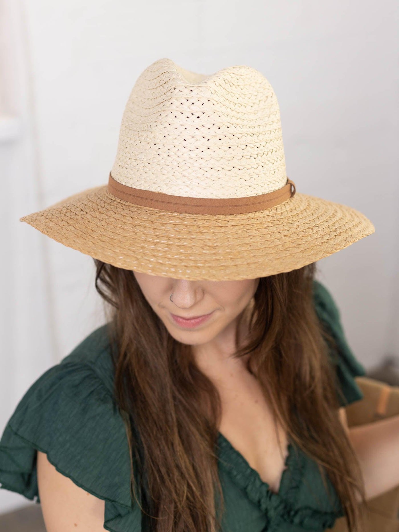 neutral straw hat