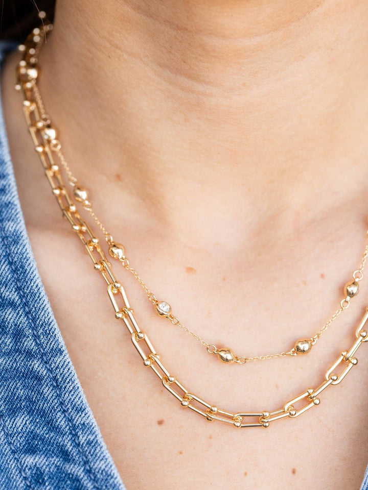 chunky layered chain necklace