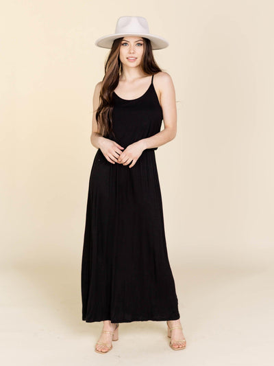 black maxi dress