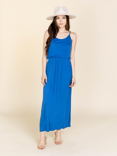 flowy blue dress