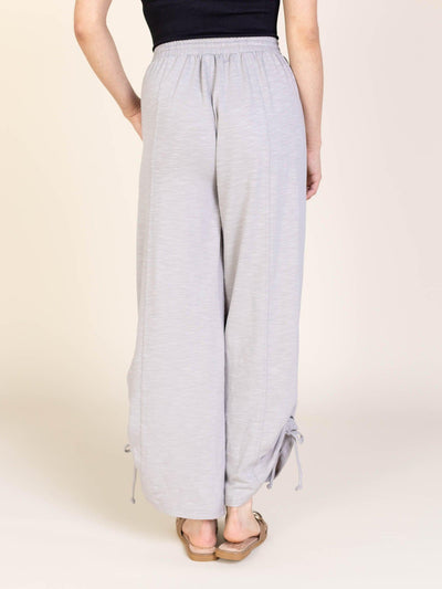 side ruched wide leg pant