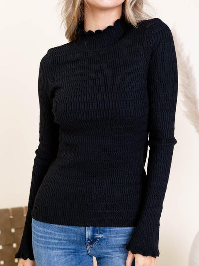 mock neck fitted top