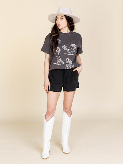 black utility shorts