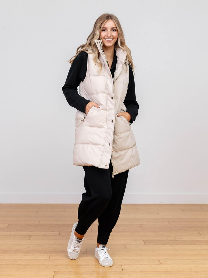 neutral puffy vest