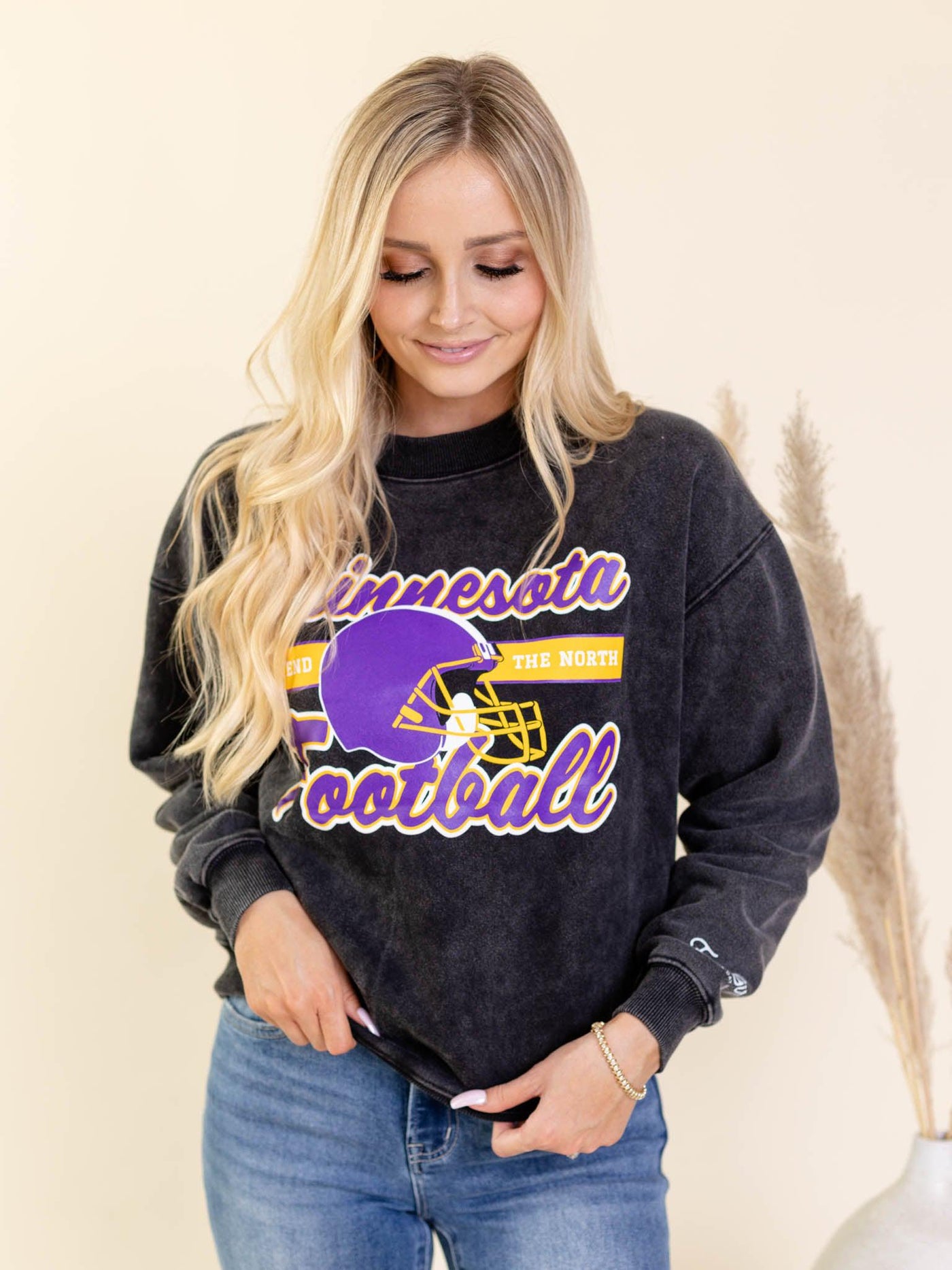 crew neck football sweatshirt