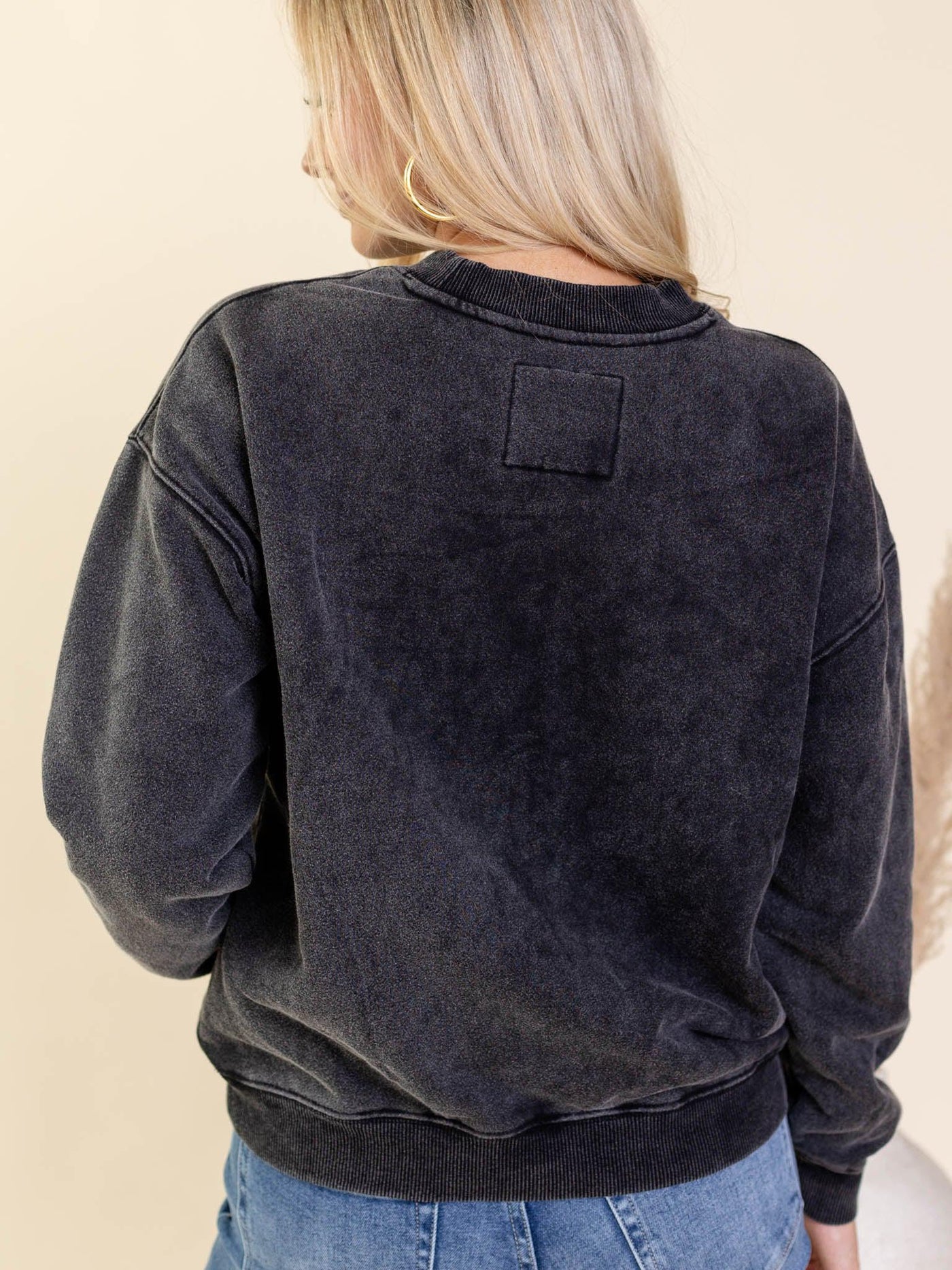 black vintage football sweatshirt