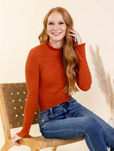 rust textured top