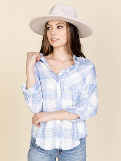 button down plaid top