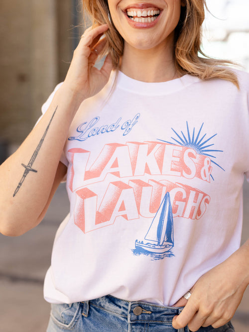 lakes colorful graphic tee