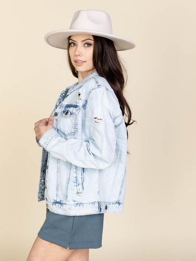distressed denim jacket