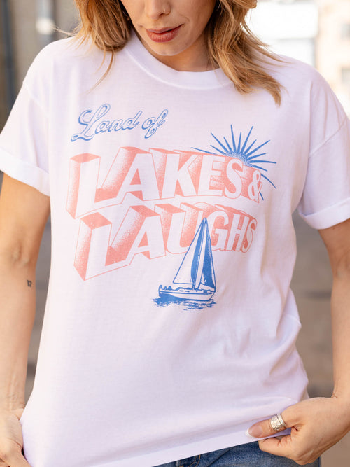 lakes colorful graphic tee