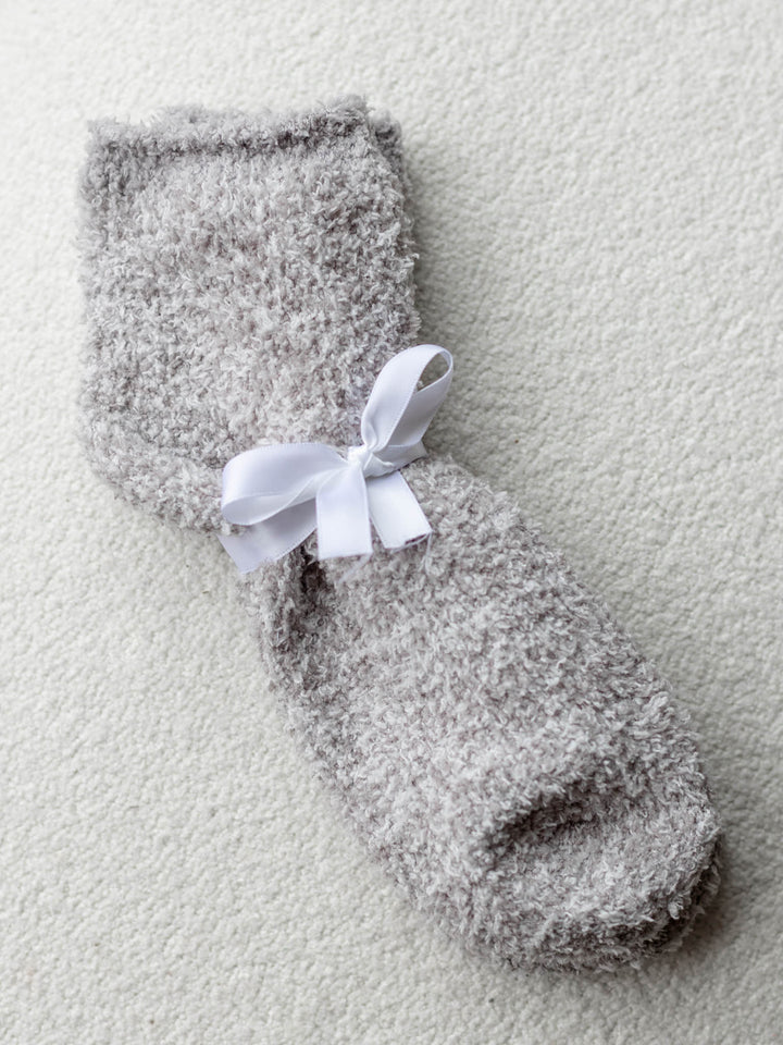 grey and white fleck socks
