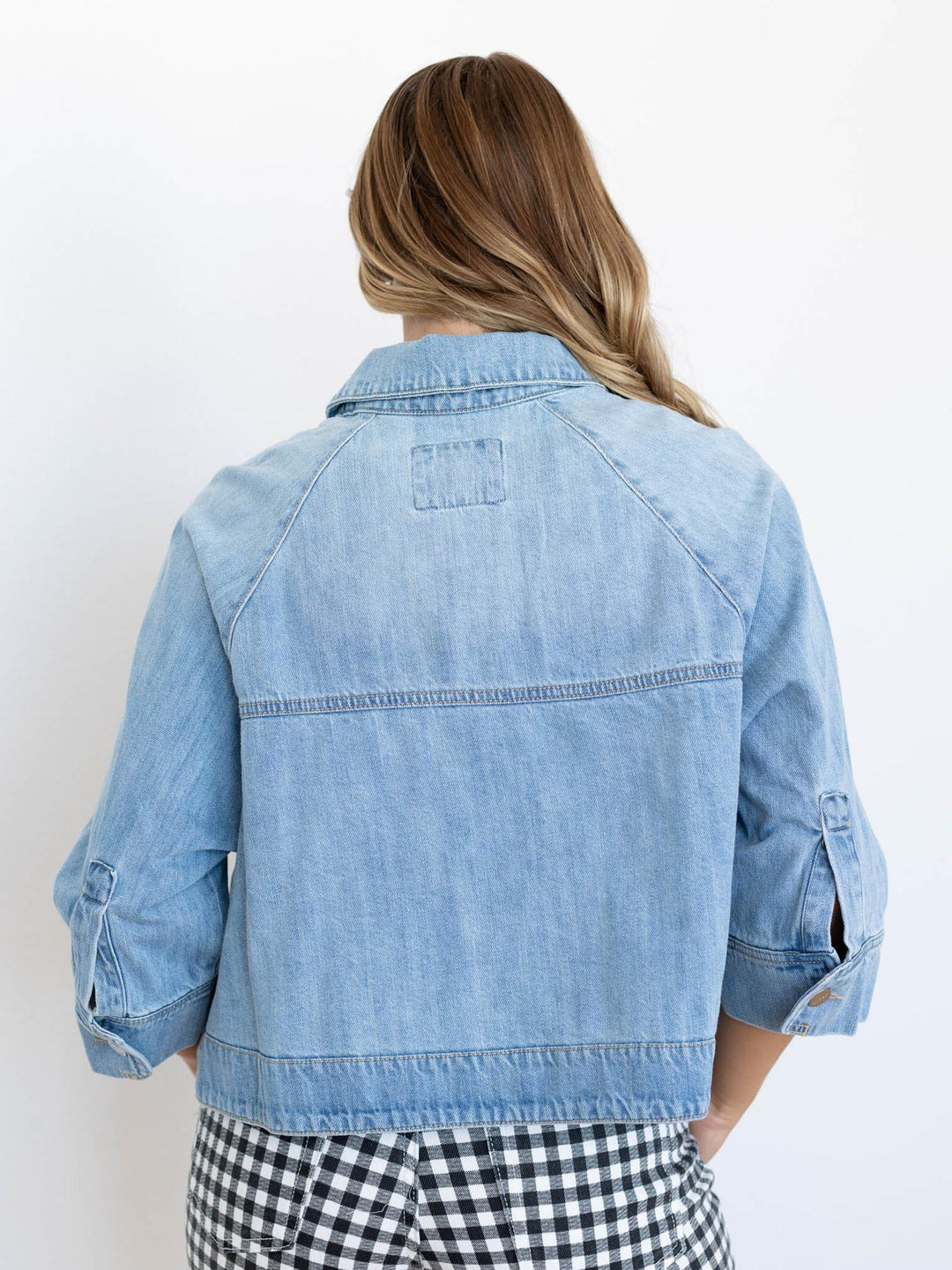 boxy cape denim jacket