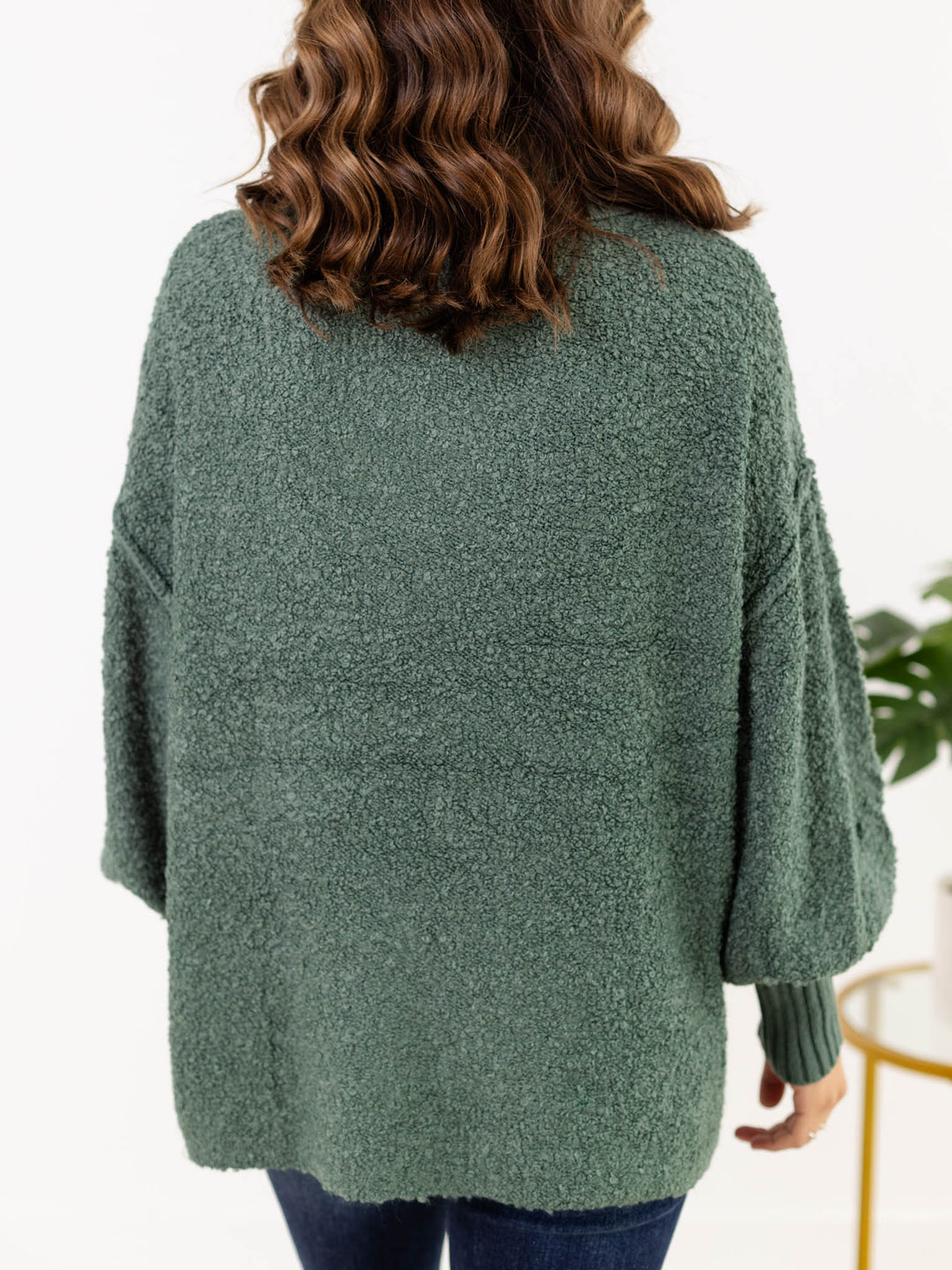 oversized long green sweater