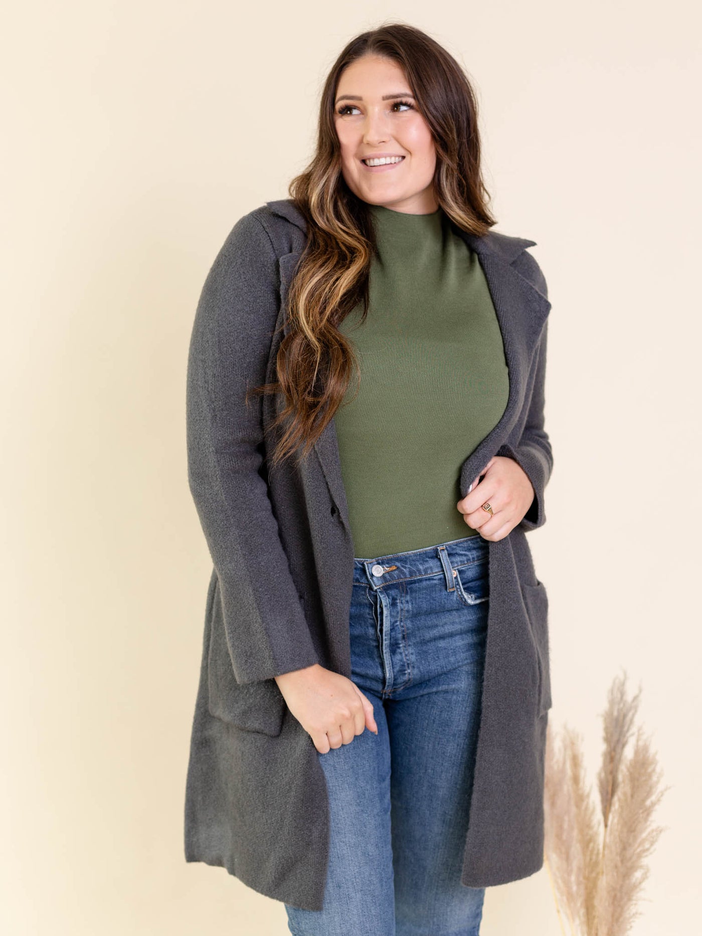 single button cardi