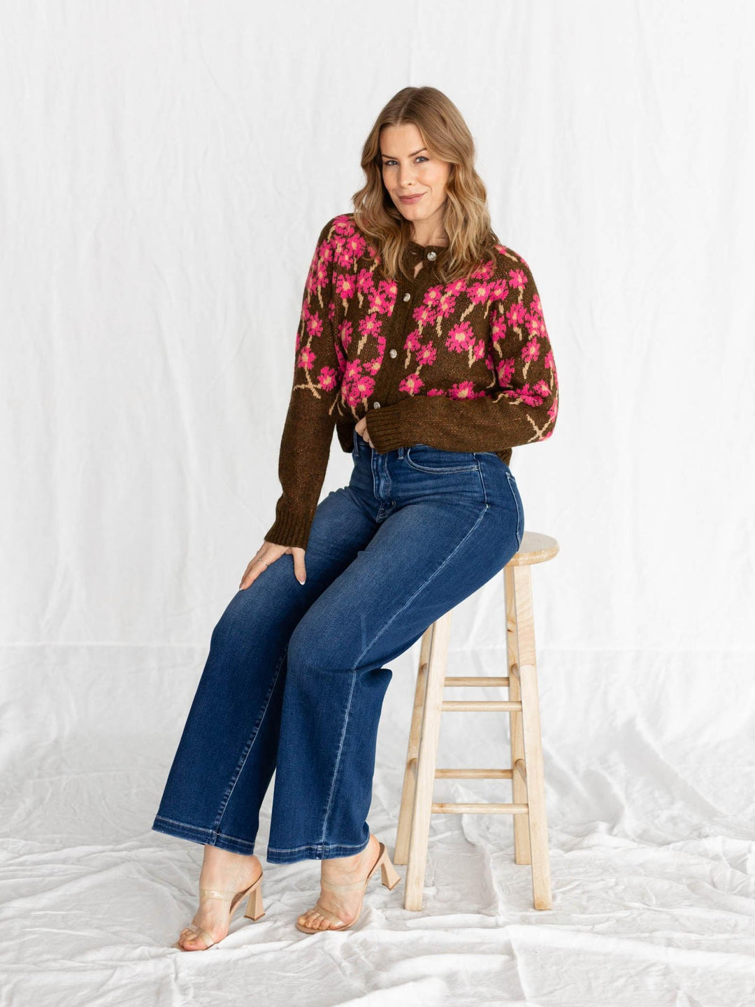 floral print button up cardigan