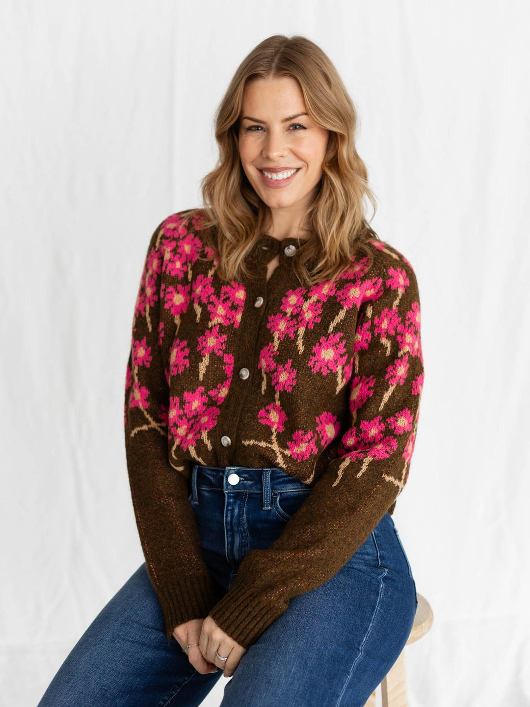 floral print button up cardigan