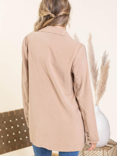neutral long blazer