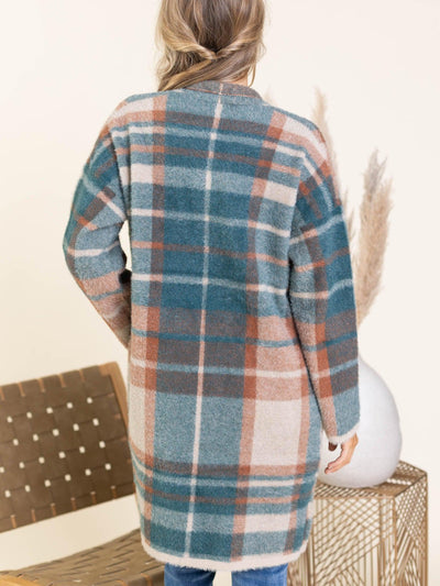 oversized plaid cardigan