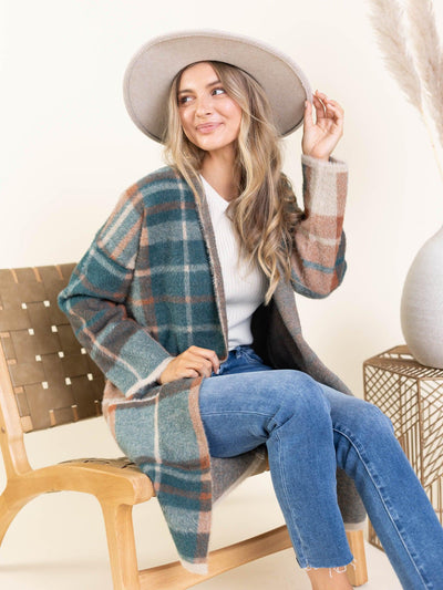 plaid cardigan