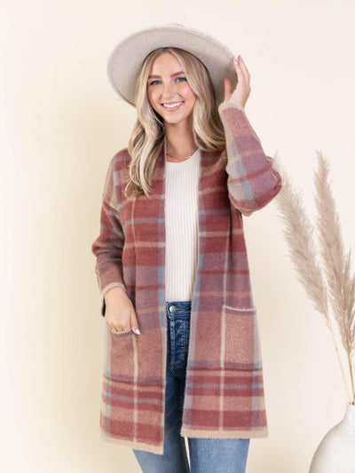colored plaid cardigan