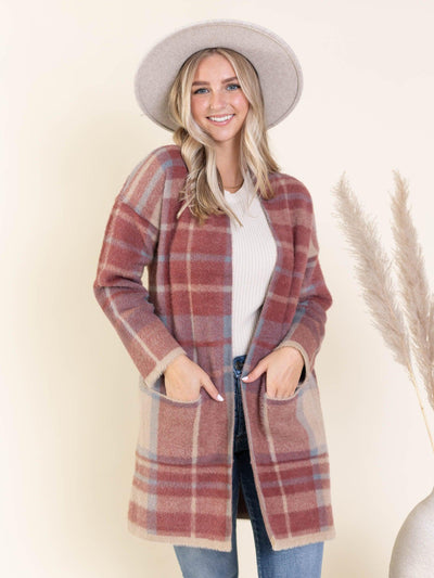 pocket front open cardigan