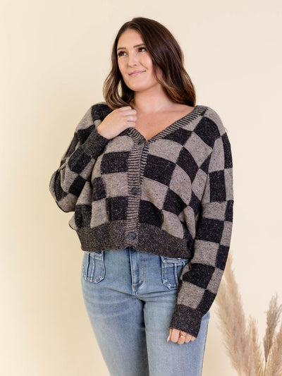 vneck button front cardigan