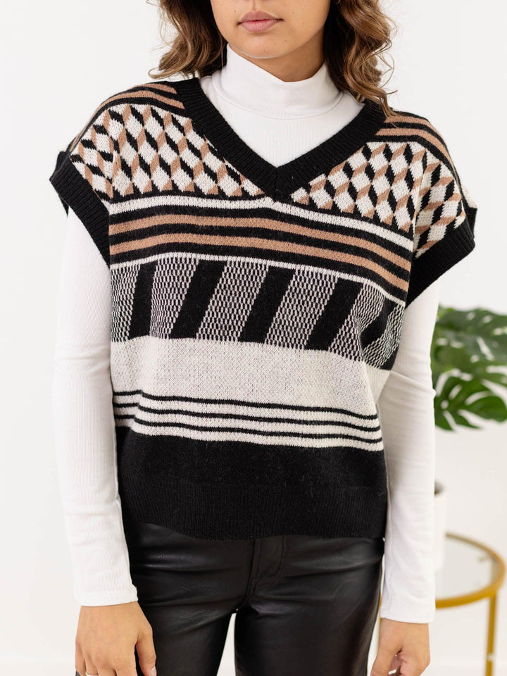 pattern sweater vest