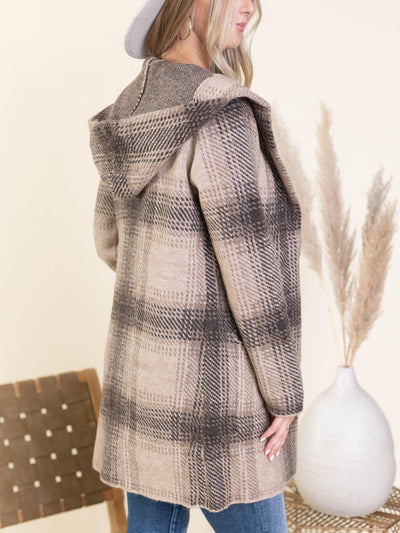 hooded cardigan