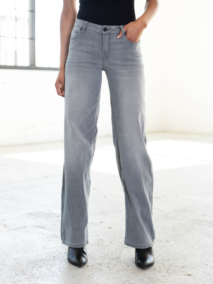 wider straight leg grey denim