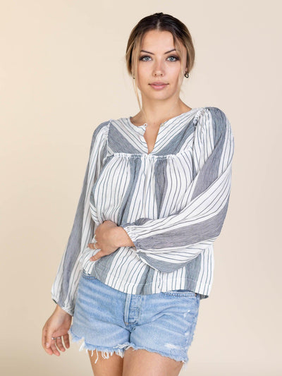 stripe peasant top