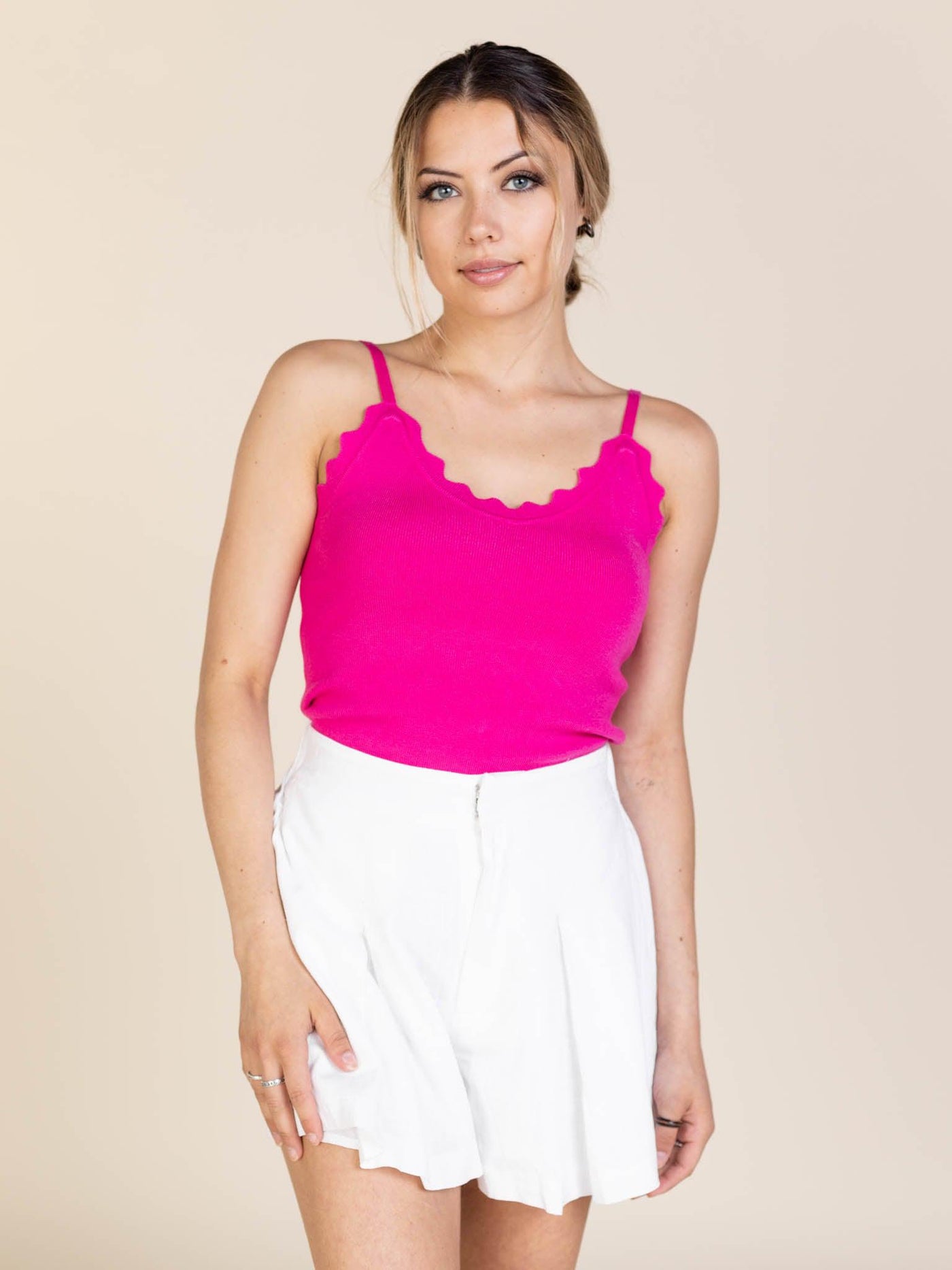 pink knit cami